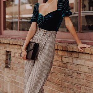 Song of Style - High Waisted Plaid Pants (XXS)